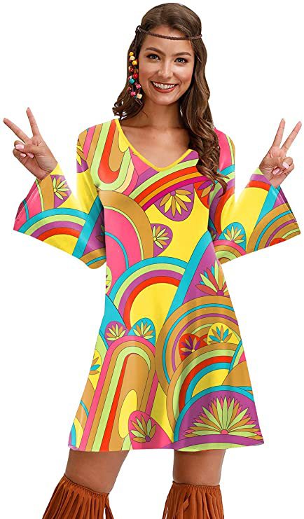 Hippie Clothing Print Dress Women 2406090606380320900