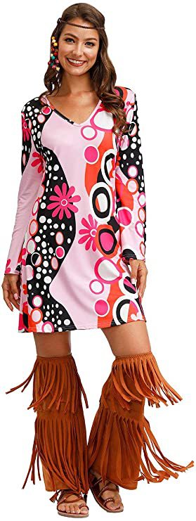 Hippie Clothing Print Dress Women 2406090606390320600