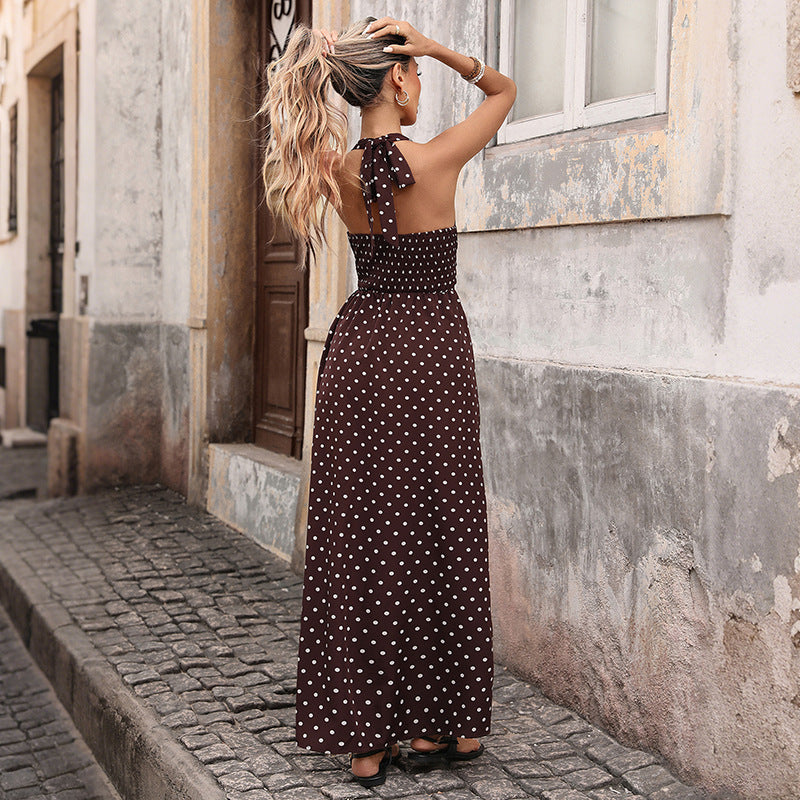65accf4f-0997-4b8e-9a99-8c5b18986664 Casual Dot Slim V-neck Long Dresses For Women 2026 Fashion Summer Women's A-Line Midi Dress Elegant Vintage Dresses - Image 2