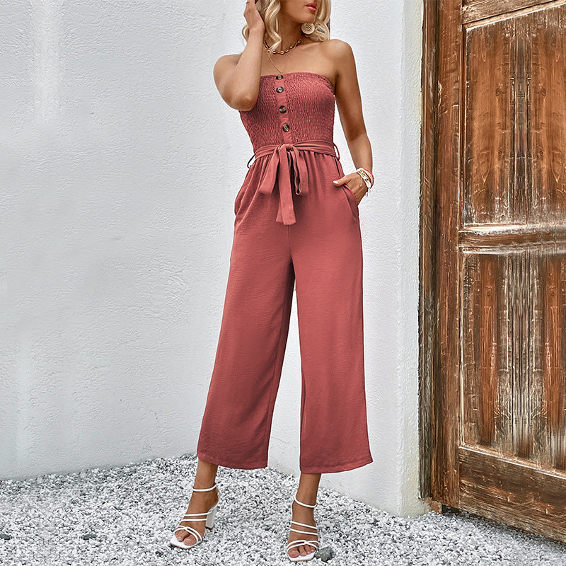 O1CN013E7P9l1w1B9P48FQR__2200559976247-0-cib Women's Tube Top Leisure Commute Wide Leg Cropped Jumpsuit - Image 3