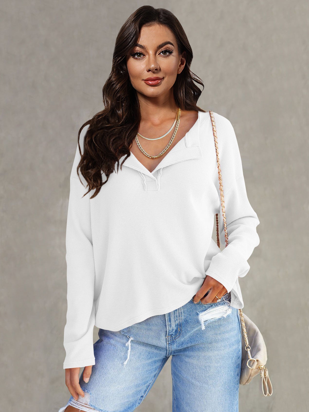 e93576f7-8c4a-4c38-a90d-3f167083415a Women's Fashionable Casual All-match V-neck Long-sleeved Top - Image 7
